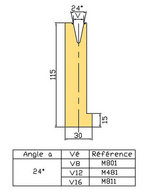 MATRICE DEGAGEE  AUTOCENTREE H115 (24°)
